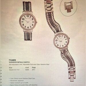 Rare Silpada Stainless Steel Superior Details Bracelet Style Watch T3489